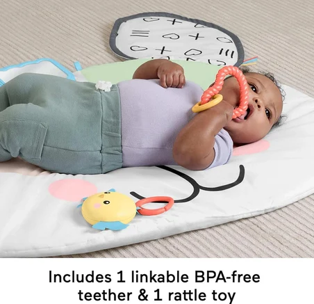 Fisher-Price Sevimli Köpekçik Büyük Oyun Minderi ve duyusal gelişim aktiviteleri HYR51