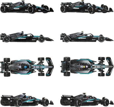 Hot Wheels Premium Formula 1 2025 4'lü Takım Seti 8 Araç McLaren Mercedes Racing Bulls Haas