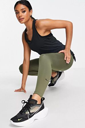 Nike One Performance Training Dri-Fit Leggings Toparlayıcı İç Cepli Haki Yeşil Tayt