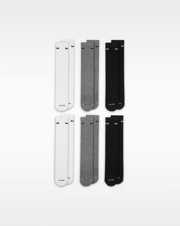 Everyday Plus Pamuklu Unisex Siyah Gri Beyaz  6 Çift Çorap