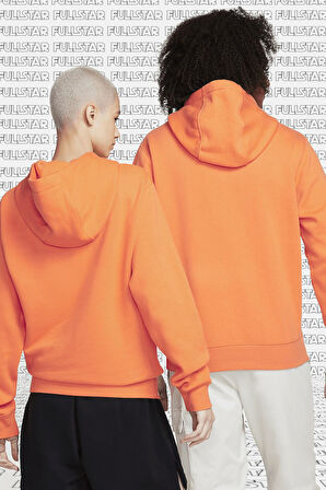 Nike Sportswear Hoodie Fleece Unisex Orange Şardonlu Kapüşonlu Sweatshirt Orange