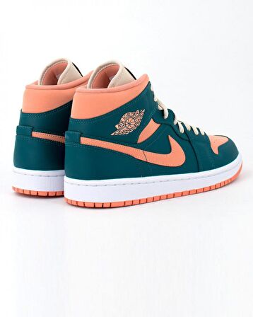 Air Jordan 1 Mid Dark Teal Green BQ6472-308 Kadın Spor Ayakkabı