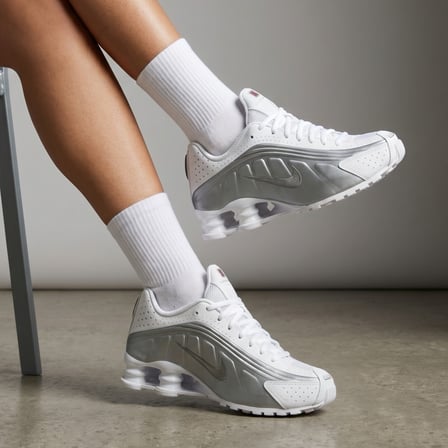 Nike Shox R4 Beyaz-Gümüş Günlük Sneaker CW2626-101  PASHA GİYİM