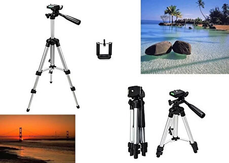 Tripod : Telefon Ve Kamera Tutucu Ayak + Telefon Tutucu - 105cm