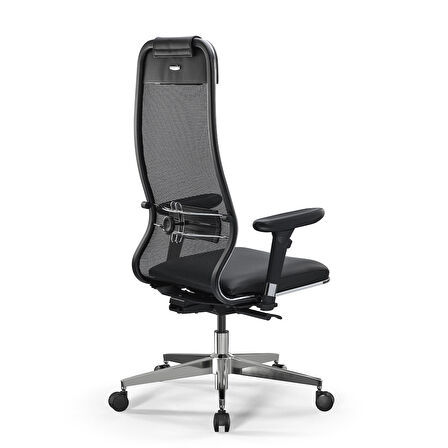 Ergolife SynchroSit 10 Ergonomik Deri ve Fileli Yönetici Koltuğu / Ofis Sandalyesi - 1F6.7.1.544 Siyah