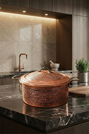 Handygoo Sultan’s Feast Özel El Oyması Bakır Tencere