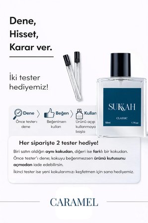 Caramel Erkek Parfüm EDP 50 ml – Sardunya, Tonka Fasulyesi, Sandal Ağacı ile Sıcak ve Sofistike Koku
