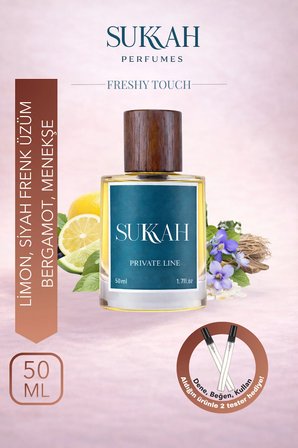 Freshy Touch Unisex Parfüm EDP 50ML - Limon Siyah Frenk Üzüm Bergamot Portakal Çiçeği Menekşe, Misk