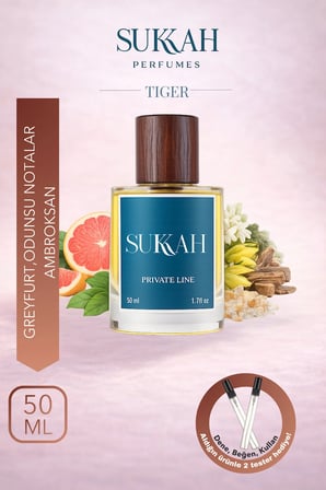 Tiger Erkek Parfüm EDP 50 ml – Greyfurt, Odunsu Notalar, Ambroksan, Güç ve Enerji Katıcı Koku
