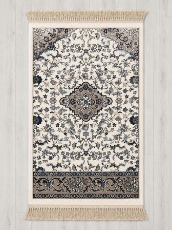 AL HARAMAIN 001_Krem 14 mm /2200 Gr yumuşak Sık Dokuma MEDİNE-İ MUNEVVERE Seccade Model