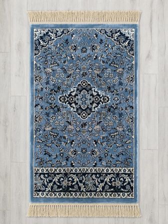 AL HARAMAIN 001_Mavi 14 mm /2200 Gr yumuşak Sık Dokuma MEDİNE-İ MUNEVVERE Seccade Model