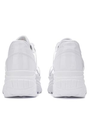 Günlük Kadın Spor Ayakkabı Yüksek Taban 6 Cm Sneaker Siyah - Beyaz - Bej - Rugan - Süet 001