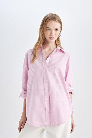 DeFacto Oversize Fit Oxford Uzun Kollu Gömlek D4015AX24AUPN171