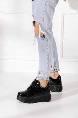 Günlük Kadın Spor Ayakkabı Yüksek Taban 6 Cm Sneaker Siyah - Beyaz - Bej - Rugan - Süet 001