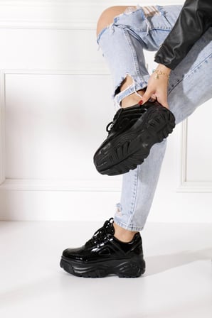 Günlük Kadın Spor Ayakkabı Yüksek Taban 6 Cm Sneaker Siyah - Beyaz - Bej - Rugan - Süet 001