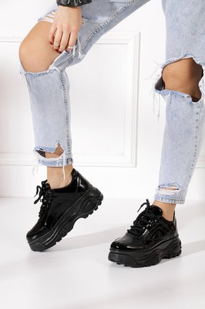 Günlük Kadın Spor Ayakkabı Yüksek Taban 6 Cm Sneaker Siyah - Beyaz - Bej - Rugan - Süet 001