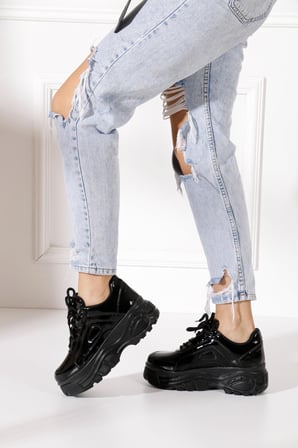 Günlük Kadın Spor Ayakkabı Yüksek Taban 6 Cm Sneaker Siyah - Beyaz - Bej - Rugan - Süet 001