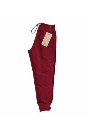 Unisex Çocuk Bordo Likralı Eşofman Altı