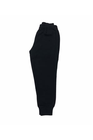 Unisex Çocuk Siyah Likralı Diz Yapmaz Kumaş Eşofman Altı