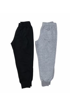 Unisex Çocuk 2"lipaket Gri-siyah Eşofman Altı