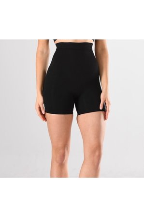 Kadın 1 Beden Küçülten Yüksek Bel Boxer Slikonlu Siyah Renk Dikişsiz Korse