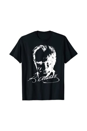 Unısex Siyah Atatürk Baskılı T-shirt