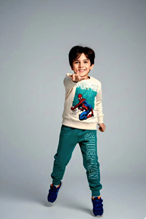 Örümcek Adam Yeşil Renk Erkek Çocuk Eşofman Takım