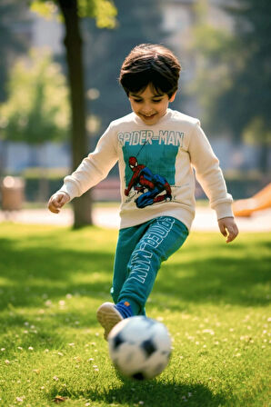 Örümcek Adam Yeşil Renk Erkek Çocuk Eşofman Takım