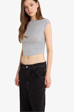 Coool Fitted Bisiklet Yaka Basic Düz Modal Kısa Kollu Tişört