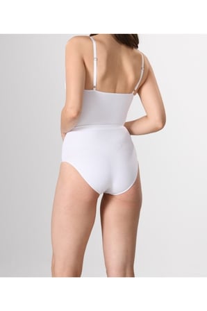 Kadın 1 Beden Küçülten Ayar Askılı Çıtçıtlı Body Beyaz Renk Dikişsiz Korse