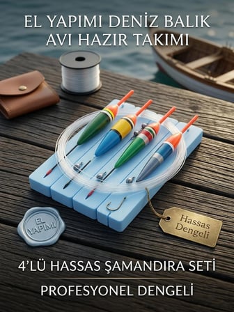 4 Adet El Yapımı Şamandıralı Deniz Balık Avı Takımı 