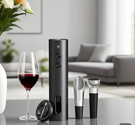 Otomatik Tirbuşon Şarap Şişe Aktarması Vakum Tıkacı ve Saklama Ünitesi