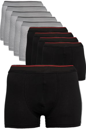 Erkek Siyah 2 Renk 10'lu Paket Likralı Pamuklu Boxer