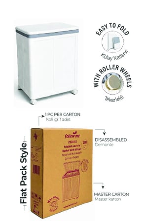 Tekerlekli Katlanabilir Çamaşır Sepeti Çok Amaçlı Kullanıma Uygun Oyuncak Kutusu (100 Litre)