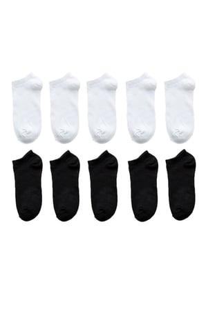 Unisex 2 Renk Patik Çorap 10'lu