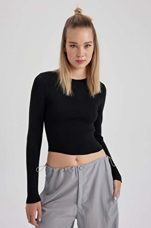 DeFacto Coool Slim Fit Bisiklet Yaka Kazak A2055AX23AUBK27