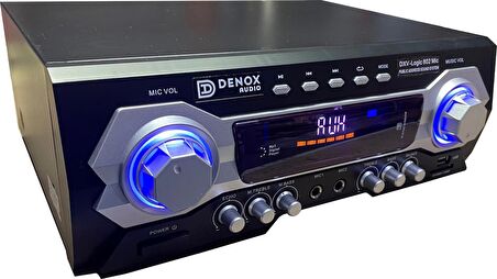 Denox Logic 802 Çift Telsiz Mikrofonlu 120Watt Stereo Amfi Mixer