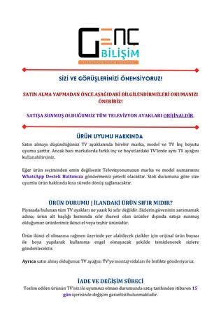 PHILIPS 55PUS7303 AYAK TV AYAĞI