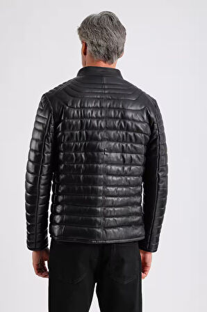 James Erkek Şişme Deri Mont