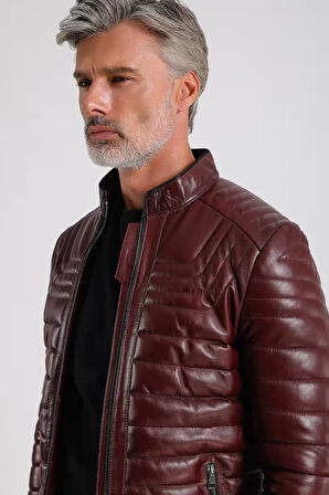 James Erkek Şişme Deri Mont