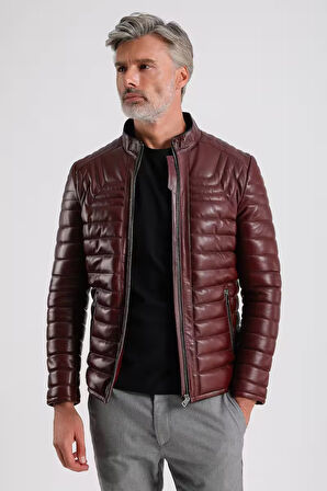 James Erkek Şişme Deri Mont