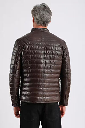 James Erkek Şişme Deri Mont