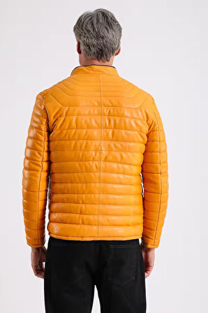 James Erkek Şişme Deri Mont