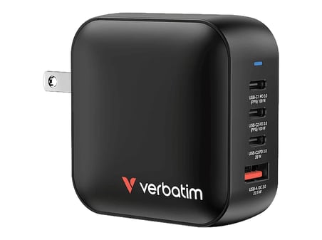 VERBATIM Mini GaN 4 in 1 100 W Duvar Şarj Cihazı 