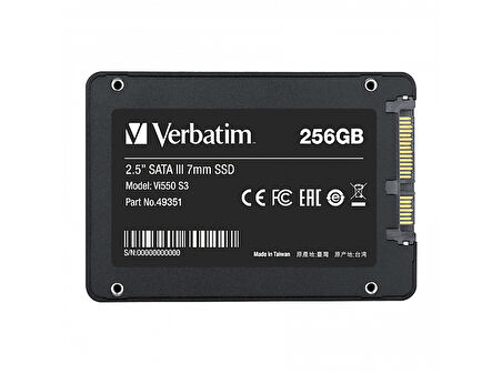 Vi550 S3 256GB 2.5 inç SATA-3 Dahili SSD Siyah