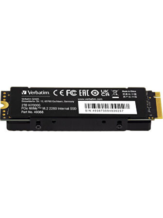 Verbatim 2TB i7000G 7000MB - 6500MB Playstation 5 Uyumlu M2 NVMe PCIe Gen 4 SSD