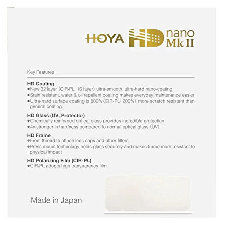 Hoya 58mm HD Nano Mk II UV Filtre