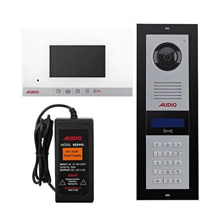AUDIO 7 DAİRE GÖRÜNTÜLÜ SİSTEM SETİ (BEYAZ ŞUBE)
