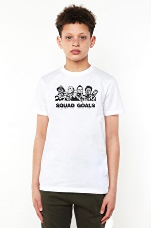 Horror Movie Squad Goals Beyaz Çocuk Bisikletyaka Tshirt