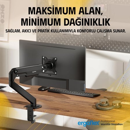 Ergoflex EF X8 Siyah 17-32inch Amortisörlü 9 kg Monitör Standı 2026 Versiyon